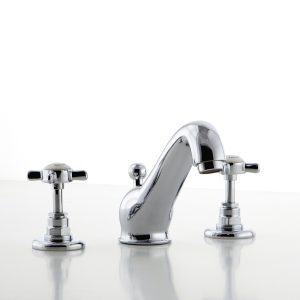 Beaufort 3 hole basin mixer, angled side image