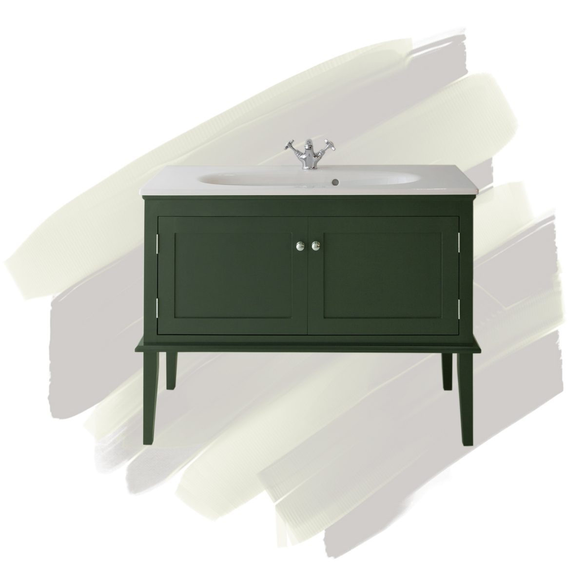 Hamar Basin and Vanity Unit in Olive Green..