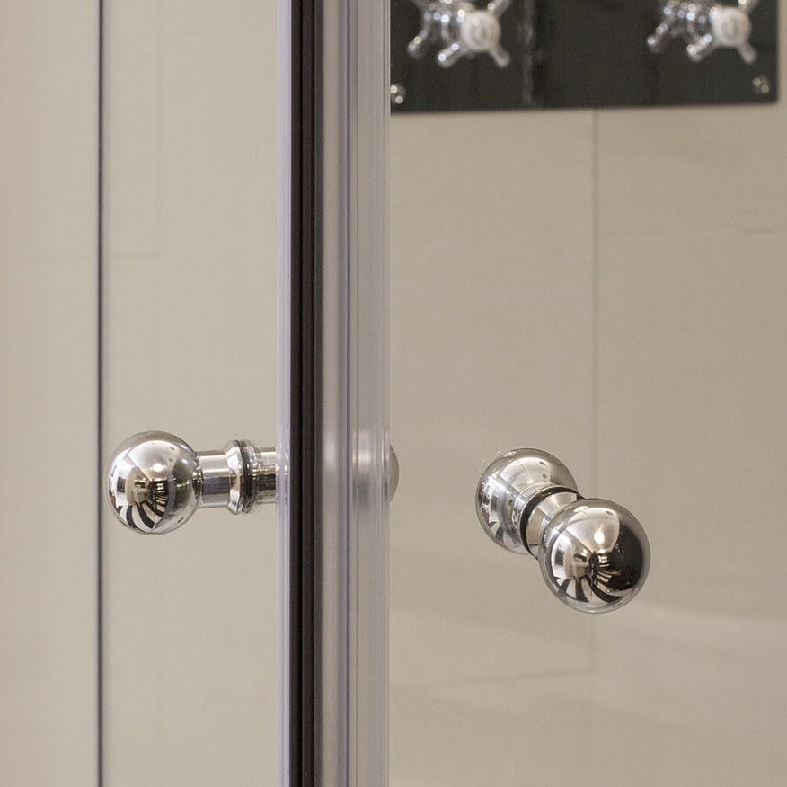 Close Up of Shower Door Knobs 1:1