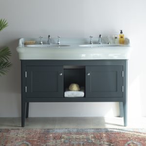 Albion's Siena Basin for the luxury bathroom. Painted in a traditional Farrow and Ball colour.