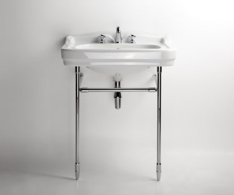 Ethos 710 wash basin on Chrome Tubular Stand - Albion